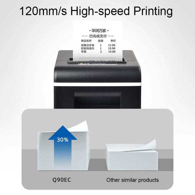 Xprinter XP-Q90EC 58mm Portable Express List Receipt Thermal Printer, Style:LAN Port(UK Plug) - Printer by Xprinter | Online Shopping UK | buy2fix