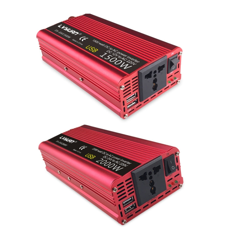 LVYUAN Car Inverter Dual USB Power Converter, Specification: 24V to 220V 2000W - In Car by LVYUAN | Online Shopping UK | buy2fix