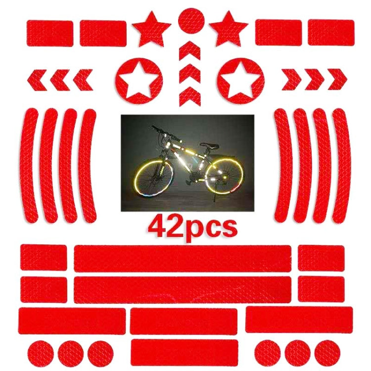 2 Sets Bicycle Honeycomb Reflective Sticker Night Reflective Logo Grid Stripe Warning Strip(Red) - Decorative Accessories by buy2fix | Online Shopping UK | buy2fix