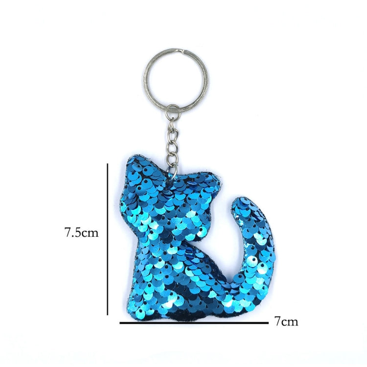 10 PCS PET Sequins Reflective Cat Keychain Bag Car Pendant, Colour: Pink 3 - In Car by buy2fix | Online Shopping UK | buy2fix