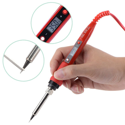 Metallic LCD Temperature Regulating Soldering Iron And Soldering Iron Tip Set Electric Soldering Iron Welding Tool(110V US Plug Silver Head Red) - Home & Garden by buy2fix | Online Shopping UK | buy2fix