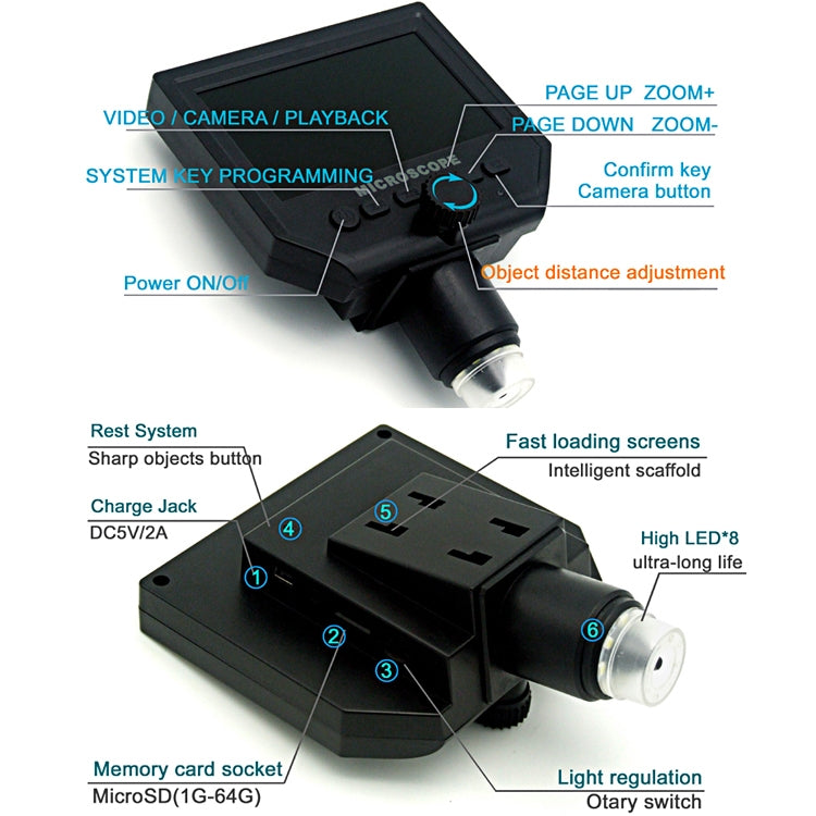 G600W Electronic Microscope HD Mobile Repair Microscope, US Plug - Digital Microscope by buy2fix | Online Shopping UK | buy2fix