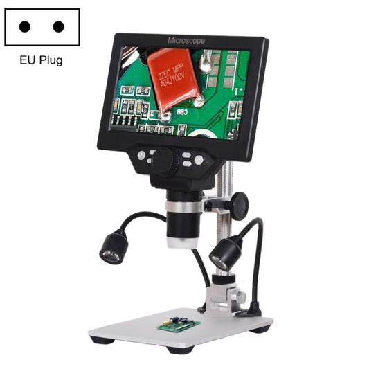 G1200D 7 Inch LCD Screen 1200X Portable Electronic Digital Desktop Stand Microscope(EU Plug With Battery) - Consumer Electronics by buy2fix | Online Shopping UK | buy2fix