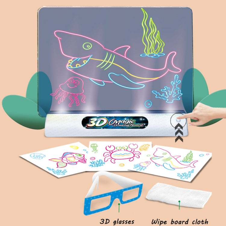 Multifunctional Luminous 3D Children Drawing Board, Without Watercolor Pen, Style: 3D Dinosaur - Drawing Toys by buy2fix | Online Shopping UK | buy2fix