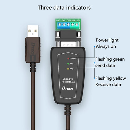 DTECH DT-5019 USB to RS485 / RS422 Conversion Cable, FT232 Chip, Length: 0.5m -  by DTECH | Online Shopping UK | buy2fix