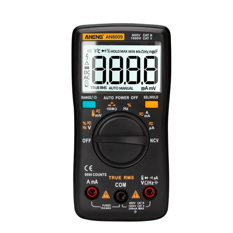 ANENG AN8009 NVC Digital Display Multimeter, Specification: Standard with Cable(Black) - Consumer Electronics by ANENG | Online Shopping UK | buy2fix