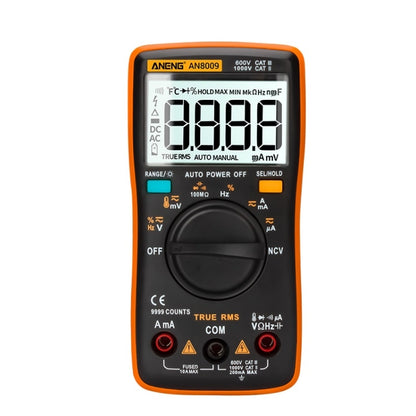 ANENG AN8009 NVC Digital Display Multimeter, Specification: Standard with Cable(Orange) - Current & Voltage Tester by ANENG | Online Shopping UK | buy2fix