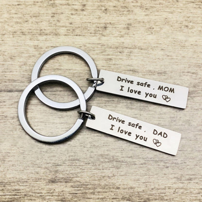 10 PCS C1010 Drive Safe Stainless Steel Tag Keychain 10x40mm(Uncle) - In Car by buy2fix | Online Shopping UK | buy2fix