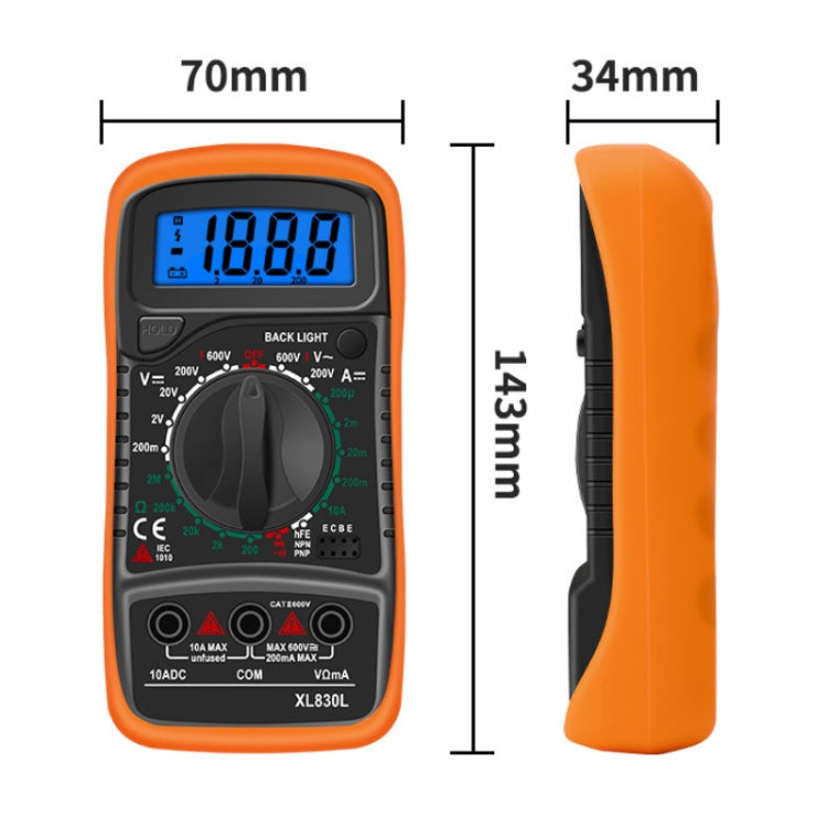 ANENG XL830L Multi-Function Digital Display High-Precision Digital Multimeter, Specification: Standard+10A Extra Tip Pen(Red) - Consumer Electronics by ANENG | Online Shopping UK | buy2fix