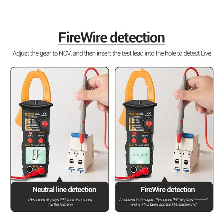 ANENG ST184 Automatically Identify Clamp-On Smart Digital Multimeter(Black) - Digital Multimeter by ANENG | Online Shopping UK | buy2fix