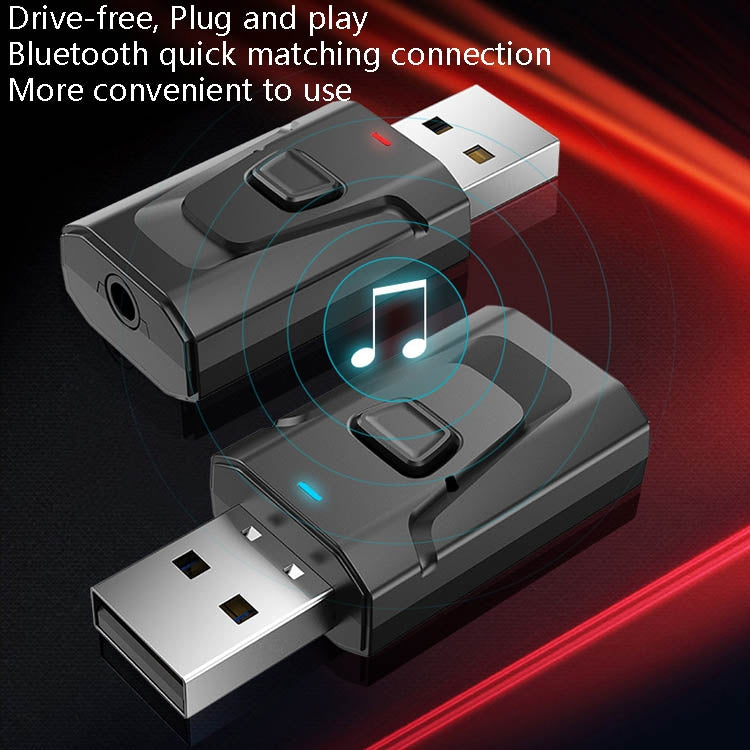 T7 4 In 1 Bluetooth 5.0 USB Transmit Receiving Audio Adapter - In Car by buy2fix | Online Shopping UK | buy2fix