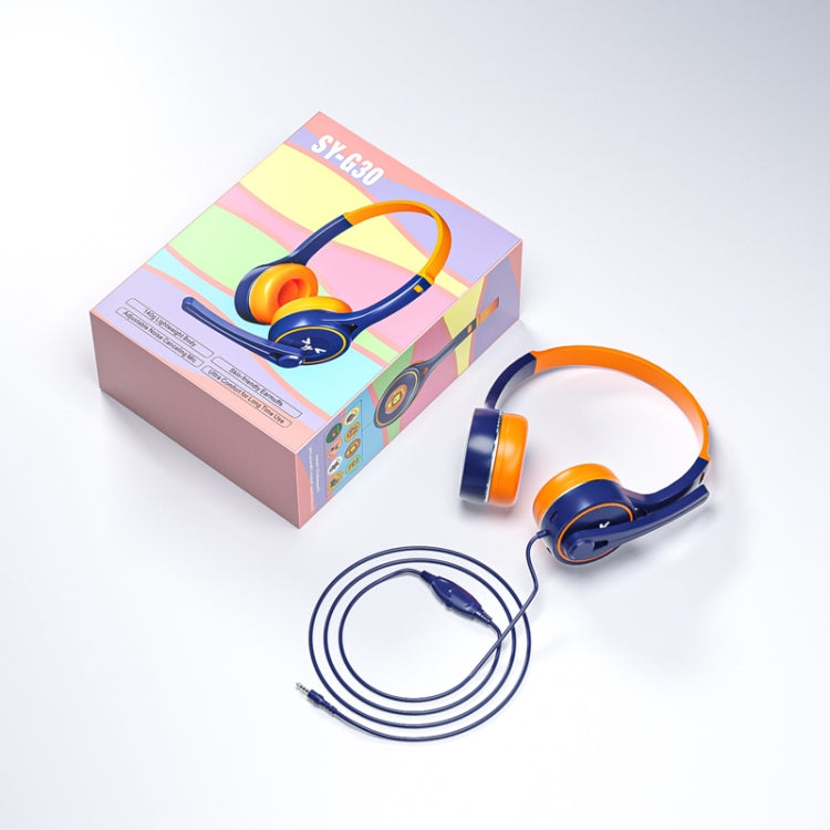 Soyto SY-G30 Online Class Computer Headset, Plug: 3.5mm (Blue Orange) - Multimedia Headset by Soyto | Online Shopping UK | buy2fix