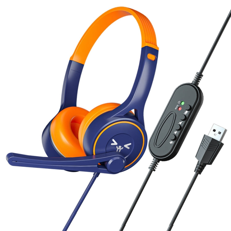 Soyto SY-G30 Online Class Computer Headset, Plug: USB  (Blue Orange) - Multimedia Headset by Soyto | Online Shopping UK | buy2fix