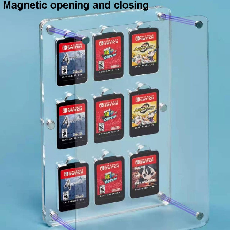 14 Grid Transparent Crystal Magnetic Game Card Storage Box For Switch - Cases by buy2fix | Online Shopping UK | buy2fix