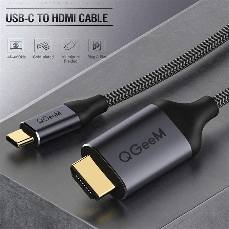 QGeeM QG-UA09 Type-C To HDMI Cable, Length: 3m - Cable by buy2fix | Online Shopping UK | buy2fix