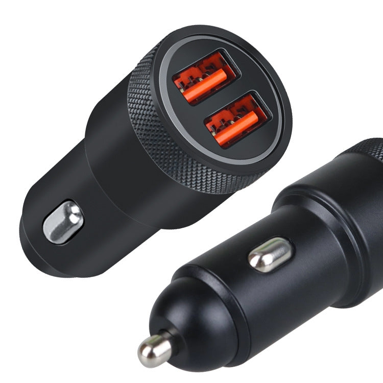 Aluminum Alloy Cigarette Lighter Applicable Car Charger, Model: Black QCPD - Car Charger by buy2fix | Online Shopping UK | buy2fix