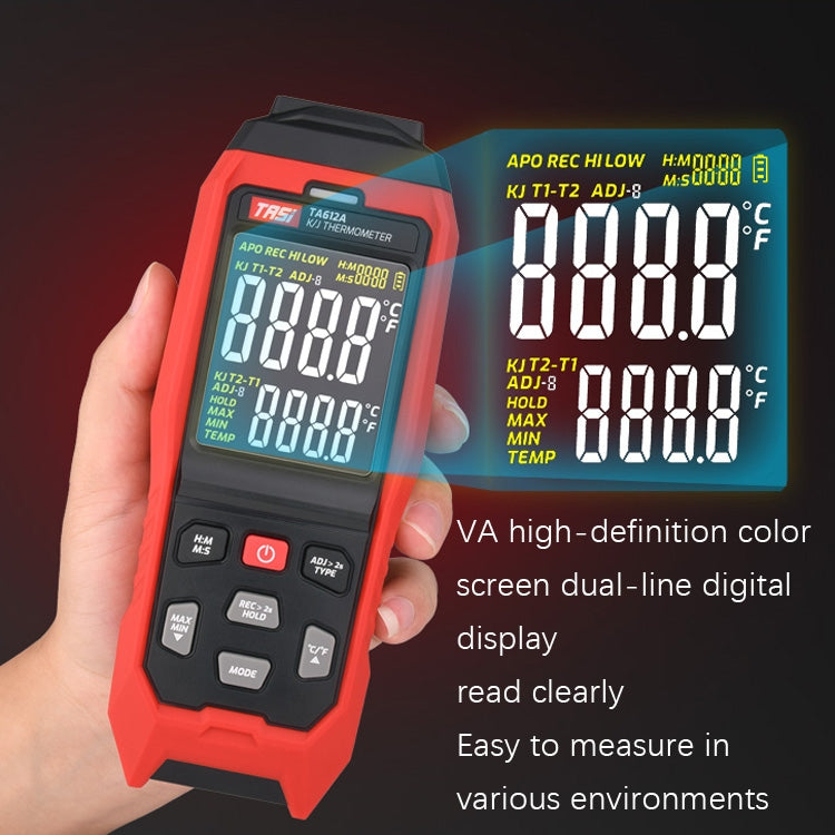 TASI Contact Temperature Meter K-Type Thermocouple Probe Thermometer, Style: TA612A Single Channel - Thermostat & Thermometer by TASI | Online Shopping UK | buy2fix