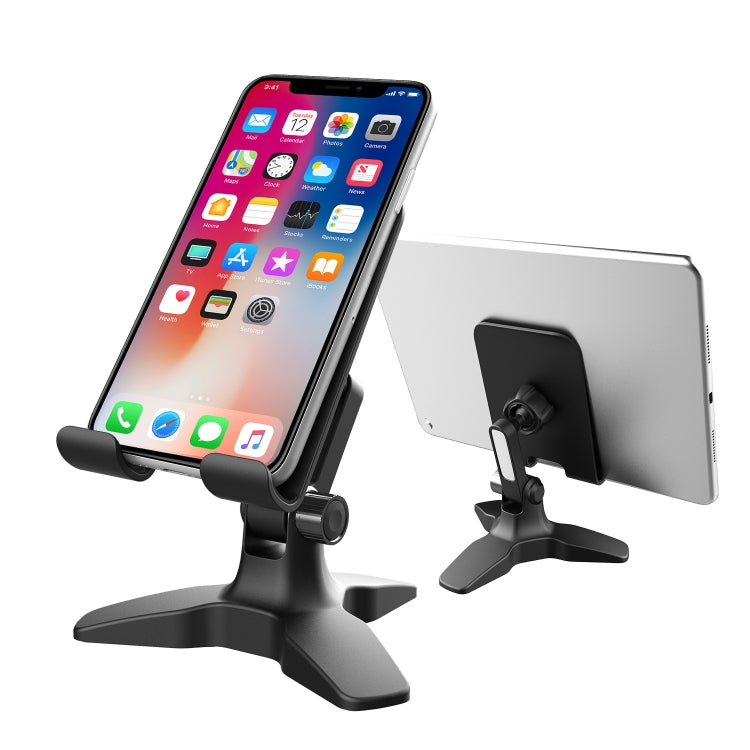 Portable Foldable Rotary Desktop Bracket Silicone Non-Slip Mobile Phone Bracket(Black) - Desktop Holder by buy2fix | Online Shopping UK | buy2fix