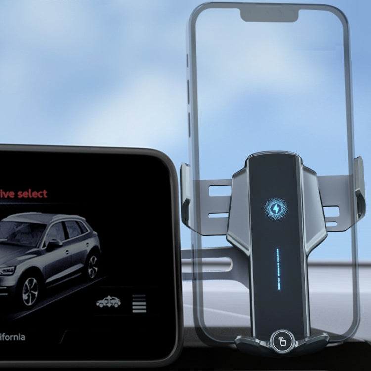 Sumi-tap 15W Hidden Suspension Screen Wireless Fast Charging Stand with Number Plate(Silver) - In Car by Sumi-tap | Online Shopping UK | buy2fix
