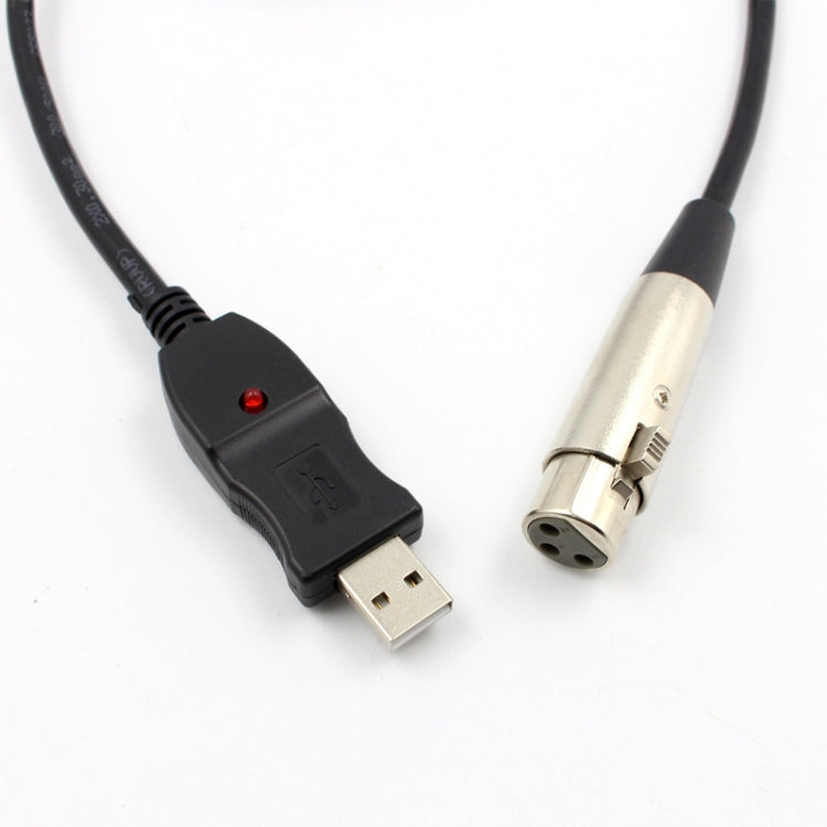3m Microphone Connection Computer Cable USB To XLR(Black) - Consumer Electronics by buy2fix | Online Shopping UK | buy2fix