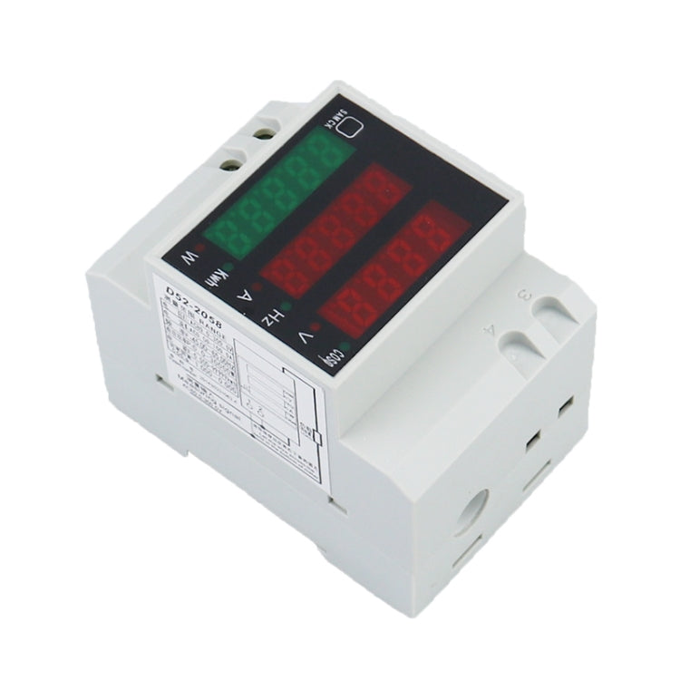 D52-2058 Wattmeter Din rail Volt Current Meter, Specification: AC200-450V Built-in CT - Consumer Electronics by buy2fix | Online Shopping UK | buy2fix