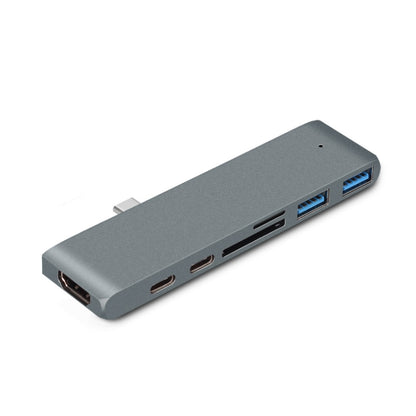 TYPE-C To 4K HDMI HUB Docking Station TF/SD Card Reader For MacBook Pro(Grey) - Computer & Networking by buy2fix | Online Shopping UK | buy2fix