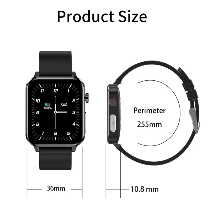 LOANIY E86 1.7 Inch Heart Rate Monitoring Smart Bluetooth Watch, Color: Black Leather - Smart Watches by LOANIY | Online Shopping UK | buy2fix