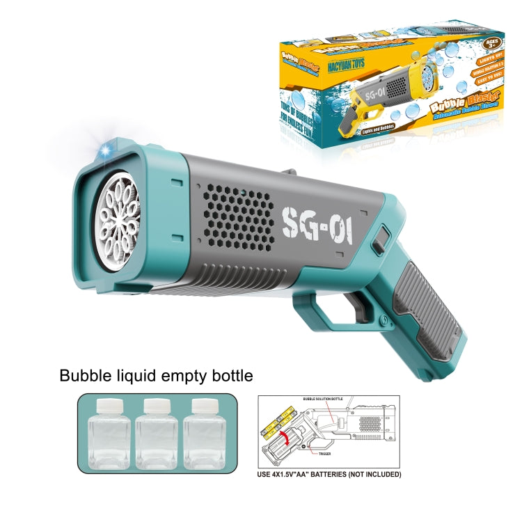 10 Holes Electric Light Fully Automatically Handheld Bubble Machine(Light Blue) - Toy Sports by buy2fix | Online Shopping UK | buy2fix