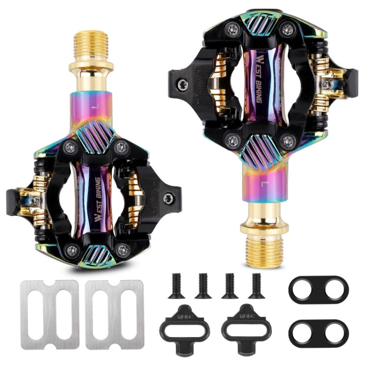 WEST BIKING Mountain Bike Self-locking Lightweight Aluminum Alloy Pedal(Colorful) - Outdoor & Sports by WEST BIKING | Online Shopping UK | buy2fix