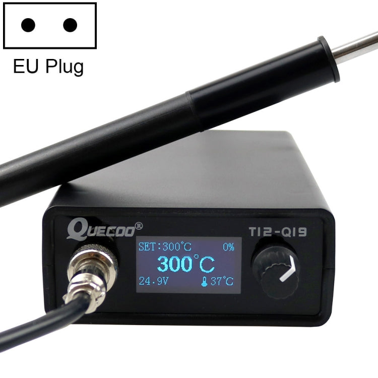 QUECOO 1.3 Inch Display Soldering Station with Handle, Set: EU Plug (Q19+907) - Electric Soldering Iron by QUECOO | Online Shopping UK | buy2fix