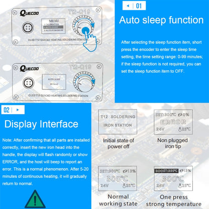 QUECOO 1.3 Inch Display Soldering Station with Handle, Set: EU Plug (Q19+907) - Electric Soldering Iron by QUECOO | Online Shopping UK | buy2fix
