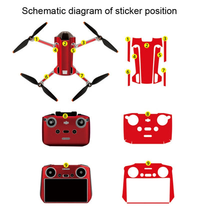 Sunnylife Drone+Remote Control Protective Sticker For DJI Mini 3 Pro RC Version(Aurora Red) - DJI & GoPro Accessories by Sunnylife | Online Shopping UK | buy2fix