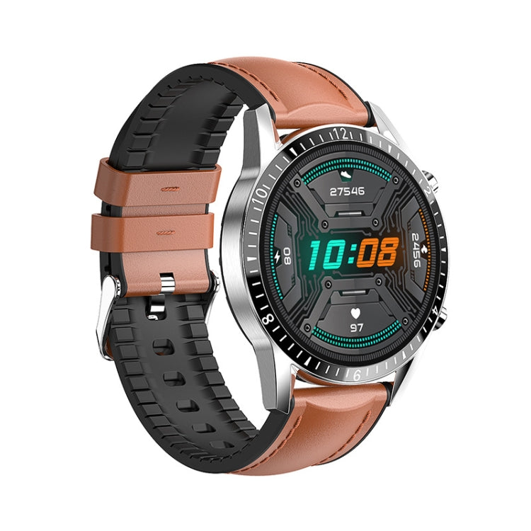I9 1.3 Inch Heart Rate/Blood Pressure/Blood Oxygen Monitoring Watch, Color: Brown Leather - Smart Wear by buy2fix | Online Shopping UK | buy2fix