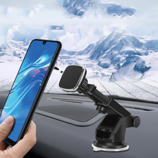 Telescopic Suction Cup Magnetic Suction Car Navigation Desktop Phone Bracket(Black) - In Car by buy2fix | Online Shopping UK | buy2fix