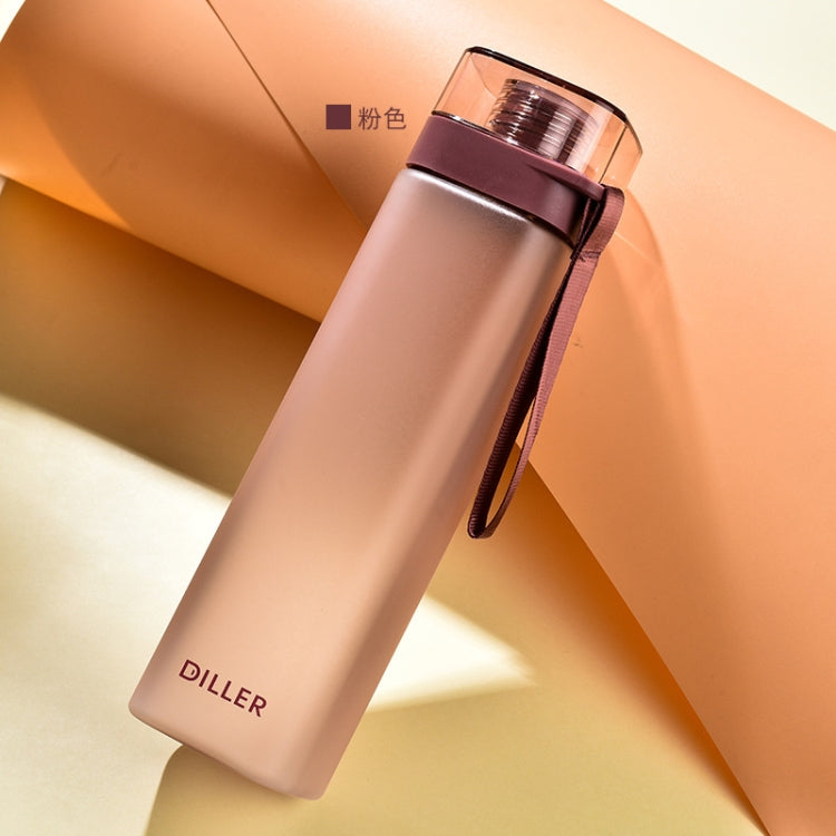 Diller D8646 Square Shape Fitness Leakproof Water Bottle, Capacity: 400ml(Pink) - Kettles by Diller | Online Shopping UK | buy2fix