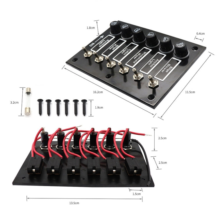 6 Groups Shake Switch AOS3045 Switch Panel Marine Retrofit Each With Independent Fuse Protection - In Car by buy2fix | Online Shopping UK | buy2fix