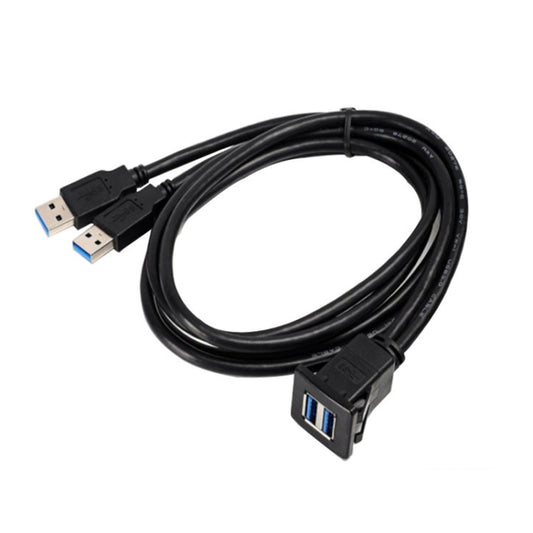 RF-56 Dual-port USB3.0 Waterproof Cable Car Dashboard Audio Extension Line, Cable Length: 1m - In Car by buy2fix | Online Shopping UK | buy2fix
