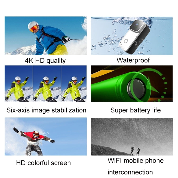 Thumb Action Camera 4K HD Anti-shake WiFi Camera(White) - Consumer Electronics by buy2fix | Online Shopping UK | buy2fix