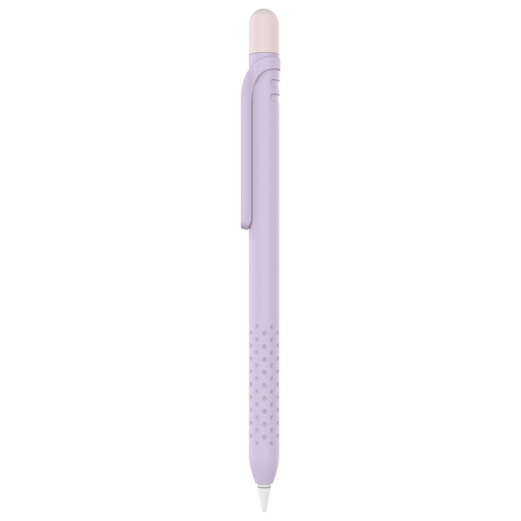 CY152 Magnetic Silicone Storage Colorblock Pen Holder For Apple Pencil 1(Purple) - Pencil Accessories by buy2fix | Online Shopping UK | buy2fix