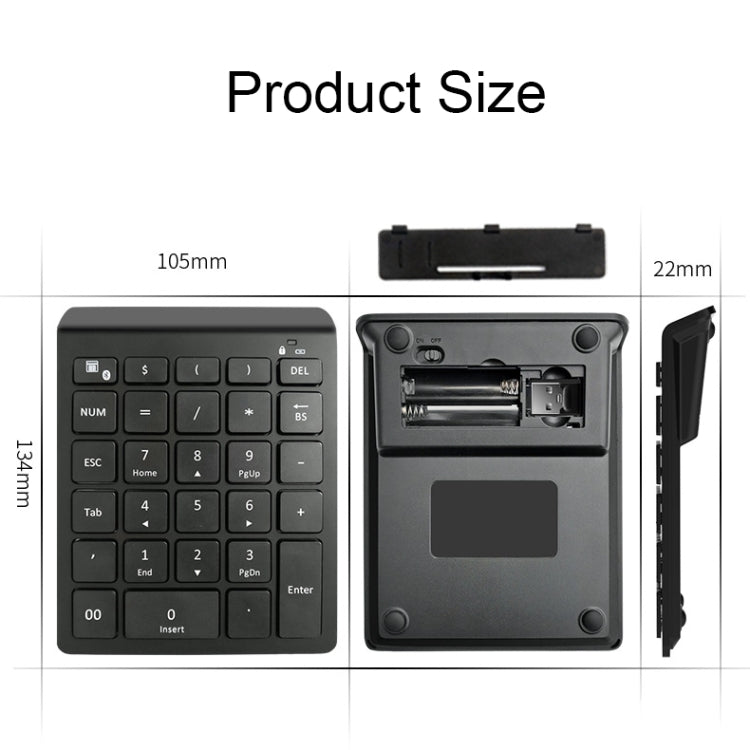 BT302 28 Keys Laptop Mini Wireless Keyboard, Spec: Bluetooth (Black) - Wireless Keyboard by buy2fix | Online Shopping UK | buy2fix