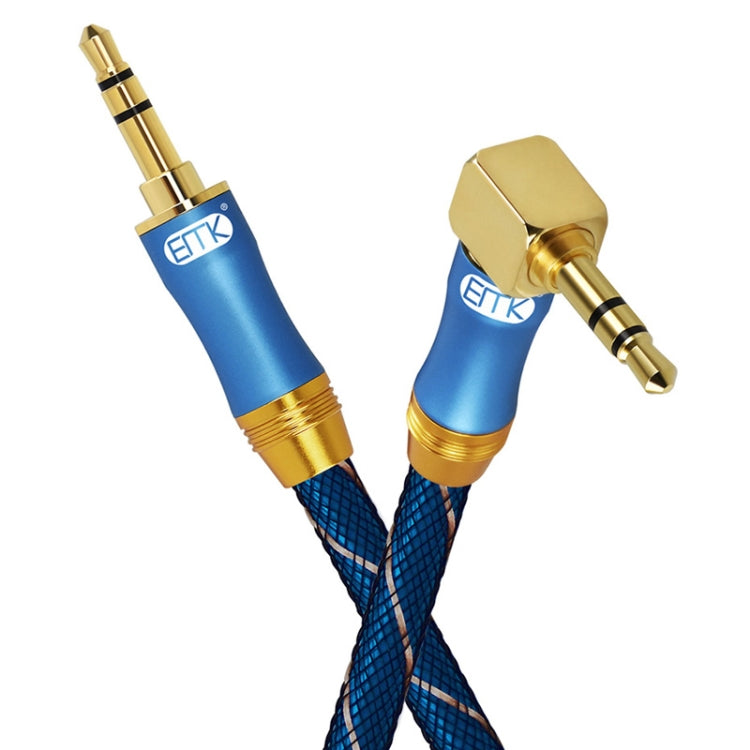 EMK 90-Degree Car 3.5mm Audio Cable Extension Cable, Cable Length: 1M(Blue) - Aux Cable by EMK | Online Shopping UK | buy2fix