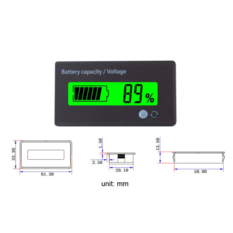 L6133 LCD Electric Motorcycle Power Display, Style: Button Front Green Backlight - In Car by buy2fix | Online Shopping UK | buy2fix