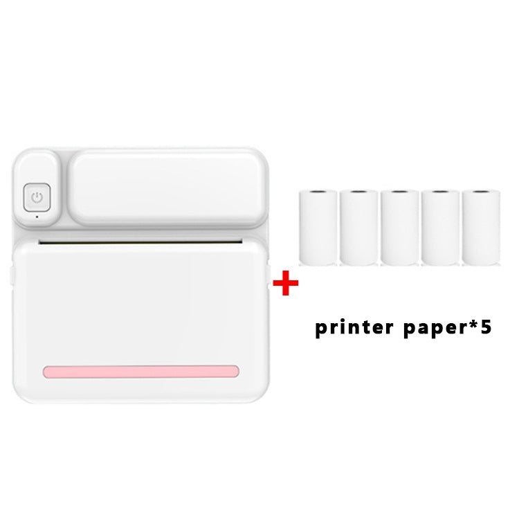 C19 200DPI Student Homework Printer Bluetooth Inkless Pocket Printer Pink Printer Paper x 5 - Consumer Electronics by buy2fix | Online Shopping UK | buy2fix