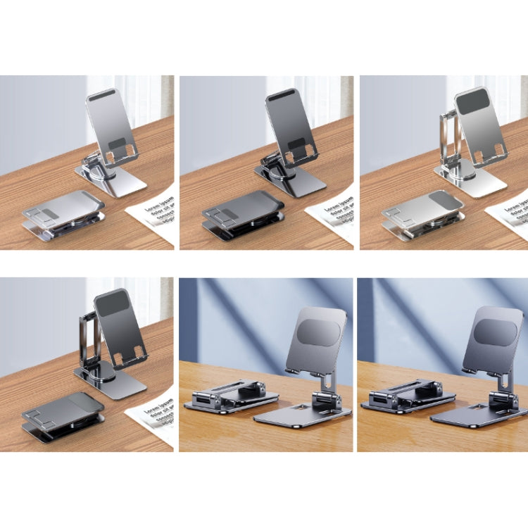 Portable Mobile Phone Tablet Desktop Stand, Color: All Metal Silver - Desktop Holder by buy2fix | Online Shopping UK | buy2fix