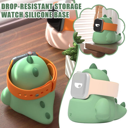 2 PCS H003 Cute Dinosaur Shaped Silicone Charging Stand without Watch For Apple Watch(Green) - Smart Wear by buy2fix | Online Shopping UK | buy2fix