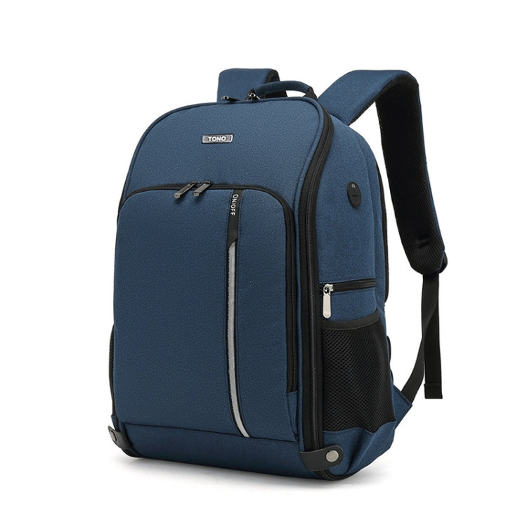 TONO LED Light SLR Digital Camera Backpack With USB Port(Blue) - Backpack by TONO | Online Shopping UK | buy2fix