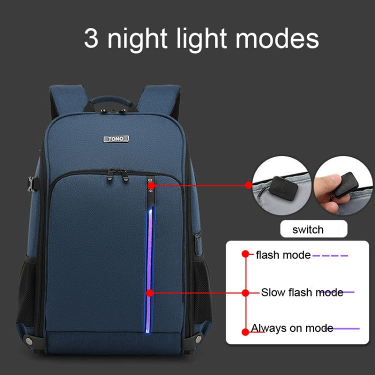 TONO LED Light SLR Digital Camera Backpack With USB Port(Grey) - Backpack by TONO | Online Shopping UK | buy2fix