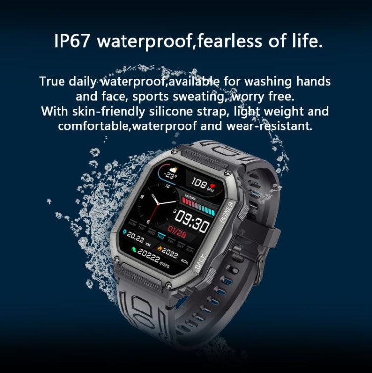 KR06 1.8 Inch Heart Rate Blood Pressure Monitoring Smart Calling Watch(Black) - Smart Wear by buy2fix | Online Shopping UK | buy2fix