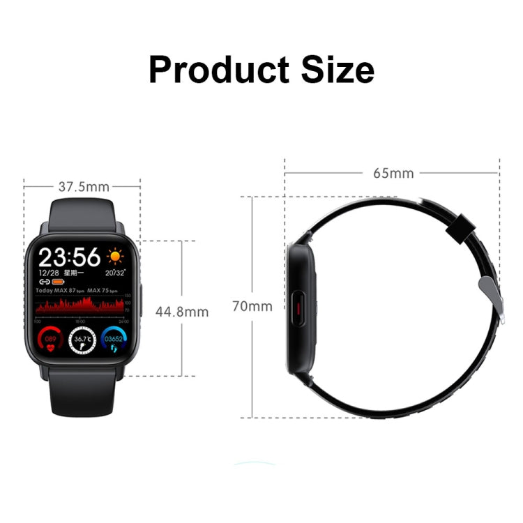 QS16Pro 1.69-Inch Health Monitoring Waterproof Smart Watch, Supports Body Temperature Detection, Color: Black - Smart Wear by buy2fix | Online Shopping UK | buy2fix