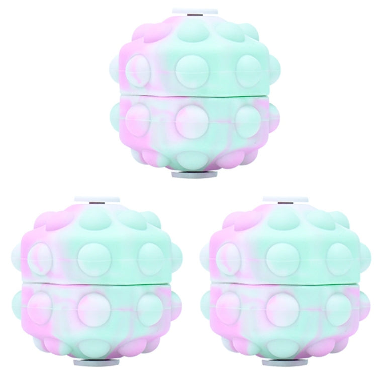 3 PCS Rotating Glowing Octagonal Silicone Ball Educational Toys, Specification: Not Glow(Pink Green) - Squeeze Toys by buy2fix | Online Shopping UK | buy2fix